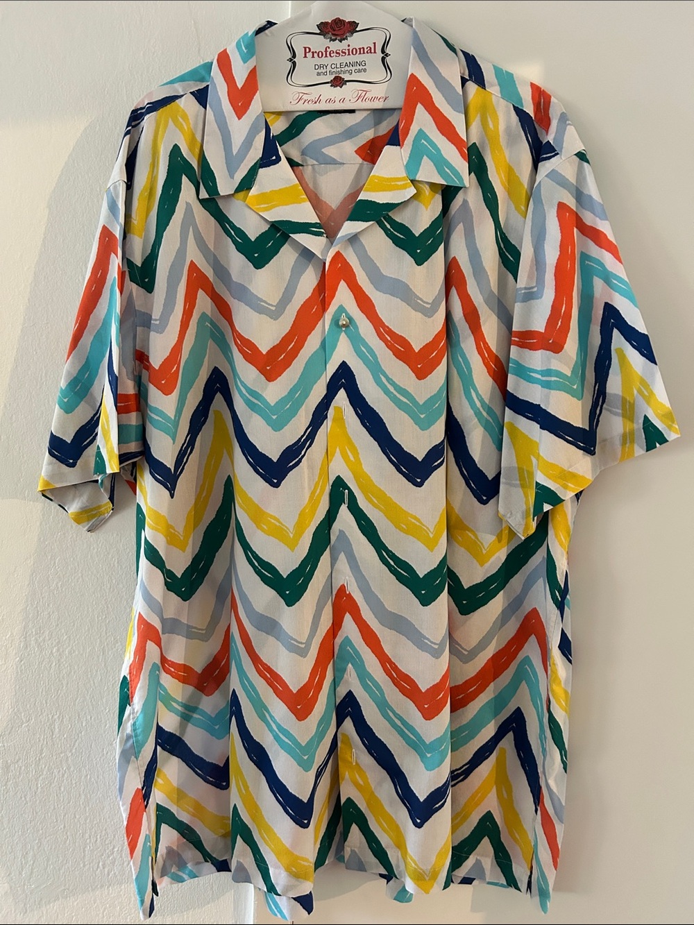 Paul Fredrick Multicolor Missoni ZigZag Short-Sleeve Button Down 3XL EUC